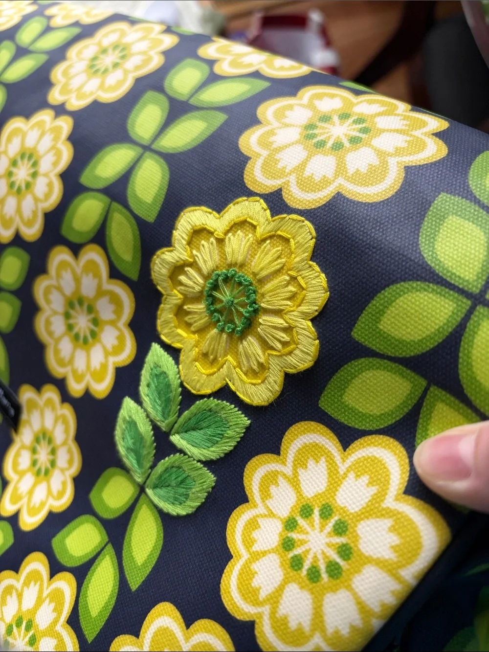 Petunia Pickle Bottom Boxy Convertible Diaper Bag Floral Navy Yellow
